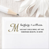 Classic Black White Gold Custom Monogram Etiket (Insitu)