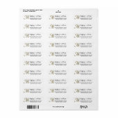 Classic Black White Gold Custom Monogram Etiket (Full Sheet)