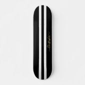 Classic Black White Gold Monogram racestripes Persoonlijk Skateboard (Voorkant)