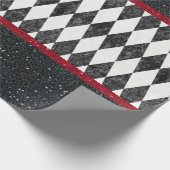Classic Black White Harlequin Diamond Argyle Cadeaupapier (Hoek)