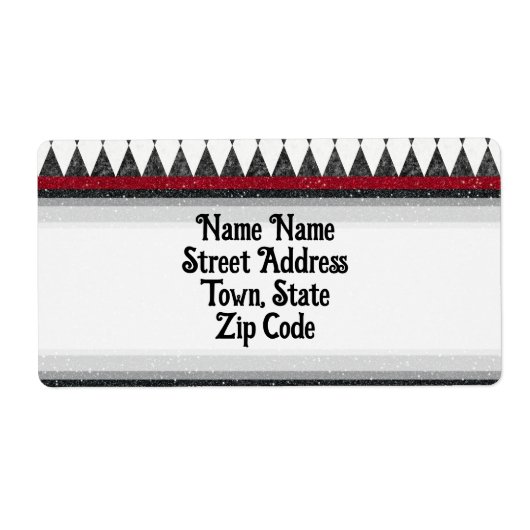 Classic Black White Harlequin Diamond Argyle Etiket (Voorkant)