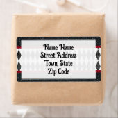 Classic Black White Harlequin Diamond Argyle Etiket (Insitu)