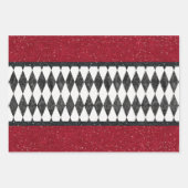 Classic Black White Harlequin Diamond Argyle Inpakpapier Vel (Voorkant 3)