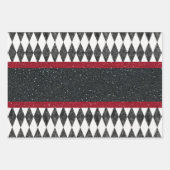 Classic Black White Harlequin Diamond Argyle Inpakpapier Vel (Voorkant 2)