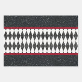 Classic Black White Harlequin Diamond Argyle Inpakpapier Vel (Voorkant)