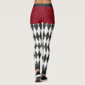 Classic Black White Harlequin Diamond Argyle Leggings (Achterkant)