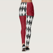 Classic Black White Harlequin Diamond Argyle Leggings (Achterkant)