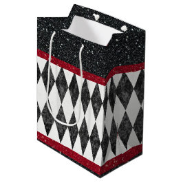 Classic Black White Harlequin Diamond Argyle Medium Cadeauzakje