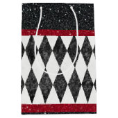 Classic Black White Harlequin Diamond Argyle Medium Cadeauzakje (Voorkant)