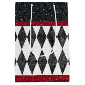 Classic Black White Harlequin Diamond Argyle Medium Cadeauzakje (Achterkant)