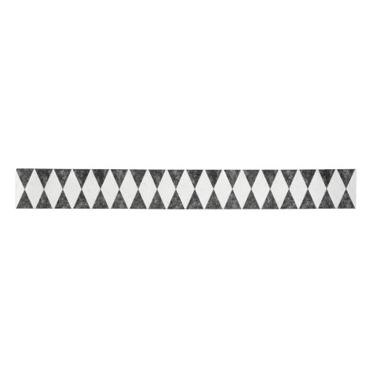 Classic Black White Harlequin Diamond Argyle Satijnen Lint (Voorkant)