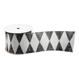 Classic Black White Harlequin Diamond Argyle Satijnen Lint