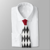 Classic Black White Harlequin Diamond Argyle Stropdas (Gebonden)