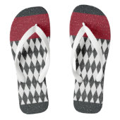 Classic Black White Harlequin Diamond Argyle Teenslippers (Voetbed)