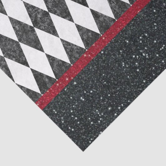 Classic Black White Harlequin Diamond Argyle Tissuepapier (Detail)