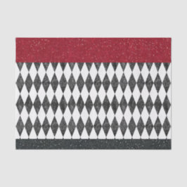 Classic Black White Harlequin Diamond Argyle Tissuepapier