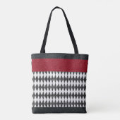 Classic Black White Harlequin Diamond Argyle Tote Bag (Achterkant)