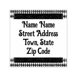 Classic Black White Harlequin Diamond Argyle Zelfinktende Stempel