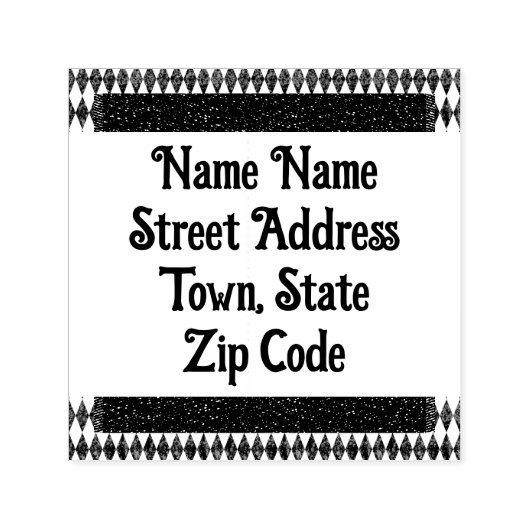 Classic Black White Harlequin Diamond Argyle Zelfinktende Stempel (Design)