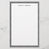 Classic Black White Houndstooth Briefpapier (Voorkant)