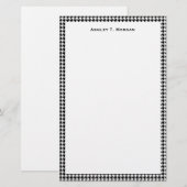 Classic Black White Houndstooth Briefpapier (Voorkant / Achterkant)