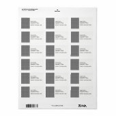 Classic Black White Houndstooth Etiket (Full Sheet)