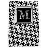 Classic Black White Houndstooth | Modern monogram Medium Cadeauzakje (Voorkant)
