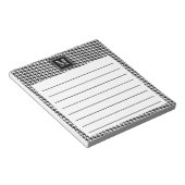 Classic Black White Houndstooth | Modern monogram Notitieblok (Schuin)