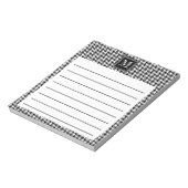 Classic Black White Houndstooth | Modern monogram Notitieblok (Linkerzijde)