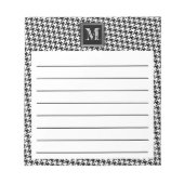 Classic Black White Houndstooth | Modern monogram Notitieblok (Voorkant)