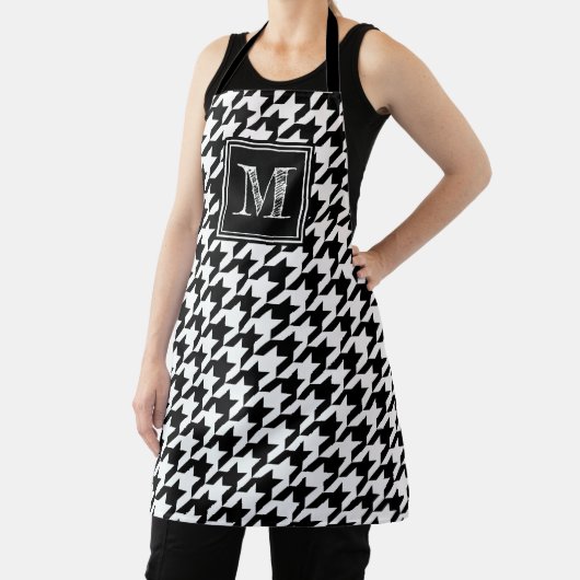 Classic Black White Houndstooth | Modern monogram Schort (Insitu)