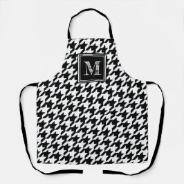 Classic Black White Houndstooth | Modern monogram Schort
