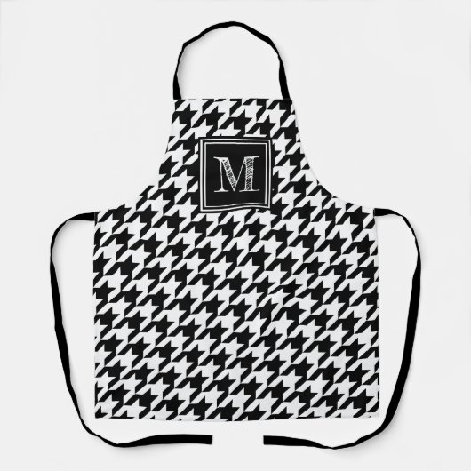 Classic Black White Houndstooth | Modern monogram Schort (Voorkant)