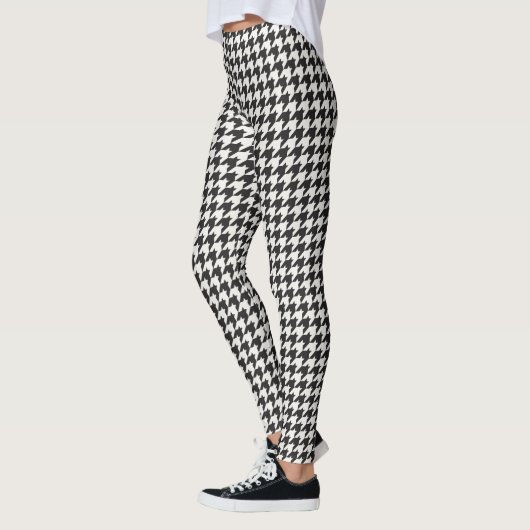 Classic Black White Houndstooth Pattern-Leggings Leggings (Links)