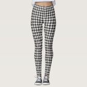 Classic Black White Houndstooth Pattern-Leggings Leggings (Voorkant)