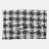 Classic Black White Houndstooth Theedoek (Horizontaal)