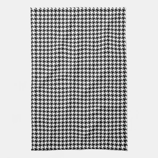 Classic Black White Houndstooth Theedoek (Verticaal)