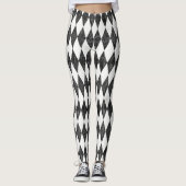 Classic Black White-Ice Harlequin Diamond Argyle Leggings (Voorkant)