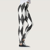 Classic Black White-Ice Harlequin Diamond Argyle Leggings (Rechts)