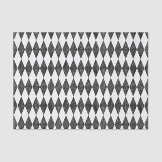 Classic Black White-Ice Harlequin Diamond Argyle Tissuepapier (Voorkant)