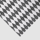 Classic Black White-Ice Harlequin Diamond Argyle Tissuepapier (Detail)