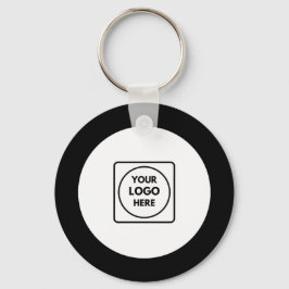 Classic Black White Logo Business Promo Keychains Sleutelhanger