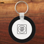 Classic Black White Logo Business Promo Keychains Sleutelhanger (Achterkant)