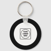 Classic Black White Logo Business Promo Keychains Sleutelhanger (Achterkant)