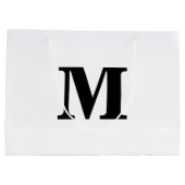 Classic Black & White Modern Letter Monogram Groot Cadeauzakje (Achterkant)