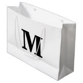 Classic Black & White Modern Letter Monogram Groot Cadeauzakje (Voorkant Gekanteld)