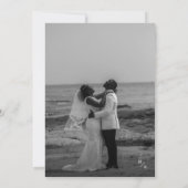 Classic Black White Modern Photo Weddenschap Kaart (Achterkant)