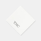Classic Black White Monogram Initiaal Elegant Servet (Hoek)