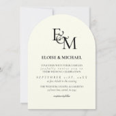 Classic Black & White Monogram Minimalist Wedding Kaart (Voorkant)