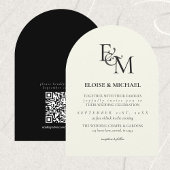 Classic Black & White Monogram Minimalist Wedding Kaart
